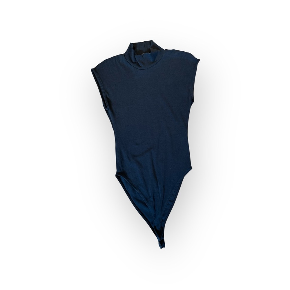 Zara Elegant Black High-Neck Bodysuit